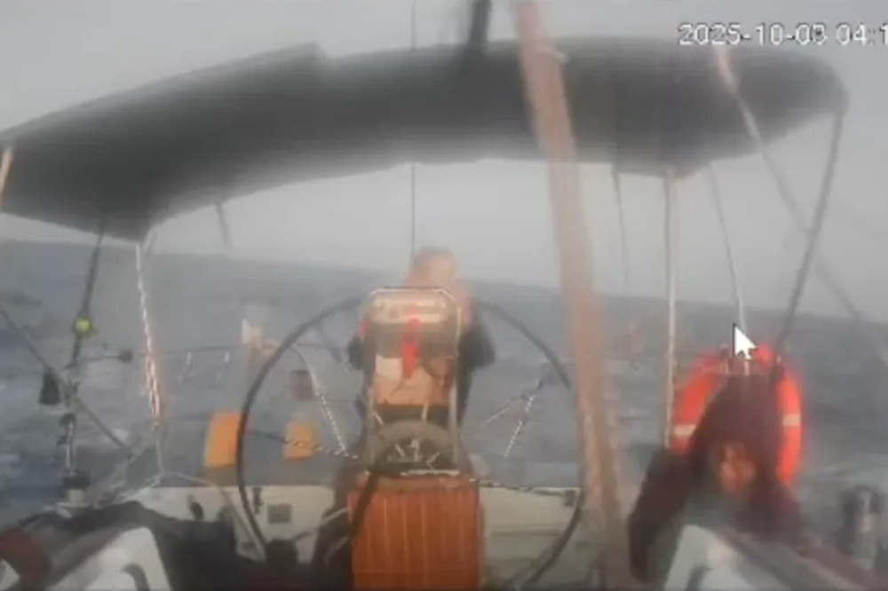 Imagen trasnsmitida desde El Marinette, último barco de la flotilla Global Sumud.