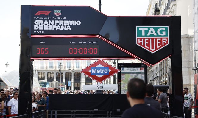 El Gran Premio de F1 en Madrid arranca la cuenta atrás para su estreno en 2026 con un contador en la Puerta del Sol