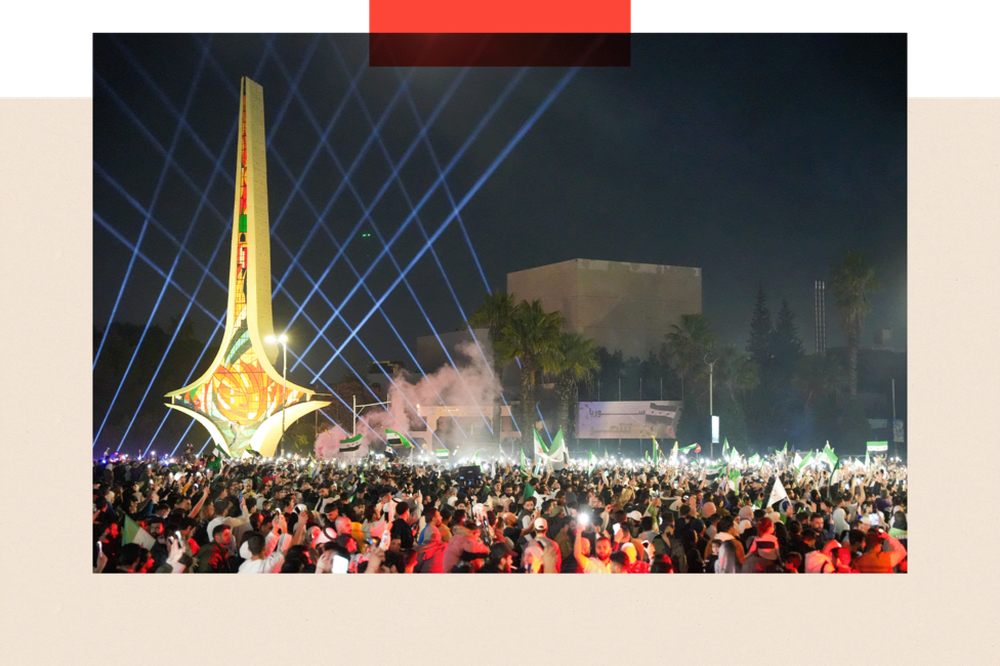 La plaza de los Omeyas en Damasco se convirtió en un centro de celebraciones tras el derrocamiento del régimen de Assad.