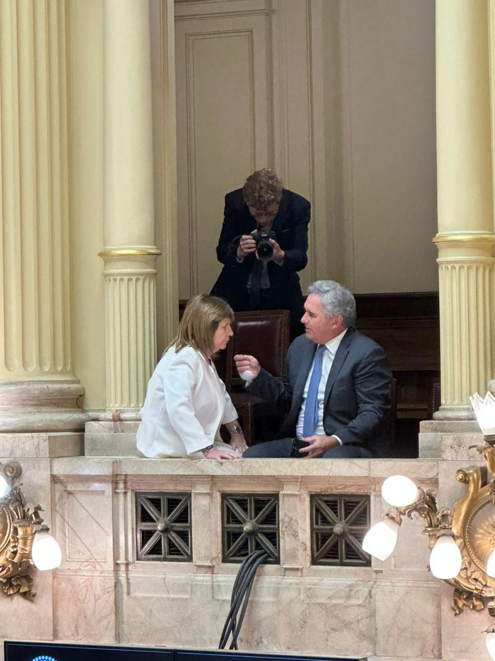 Bullrich y Pablo Quirno durante el tratamiento del acuerdo Mercosur-UE