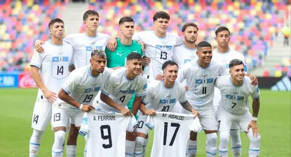 El equipo de Uruguay ante Gambia