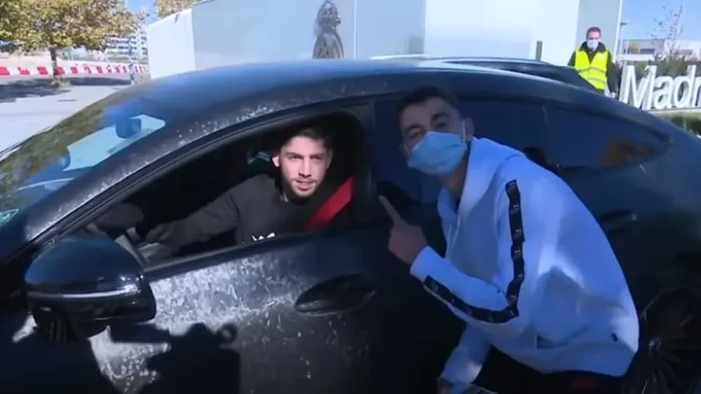 Fede Valverde al salir del entrenamiento de Real Madrid