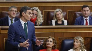 Pedro Sánchez en la sesión de control al Gobierno en el Congreso. EFE