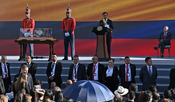 El presidente de Colombia, Gustavo Petro, durante su asunción