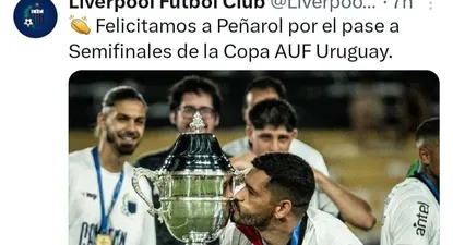 El posteo de Liverpool tras perder con Peñarol