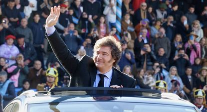 La llegada de Javier Milei a La Rural.