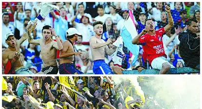 Las hinchadas de Nacional y Peñarol