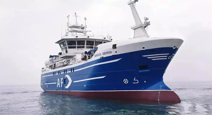 El pesquero , naufrado en las Islas Malvinas.