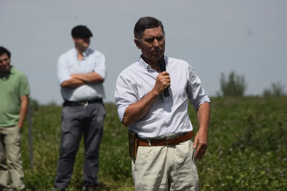 Miguel Sanguinetti, presidente del SUL, durante la jornada en Cerro Colorado, Florida.