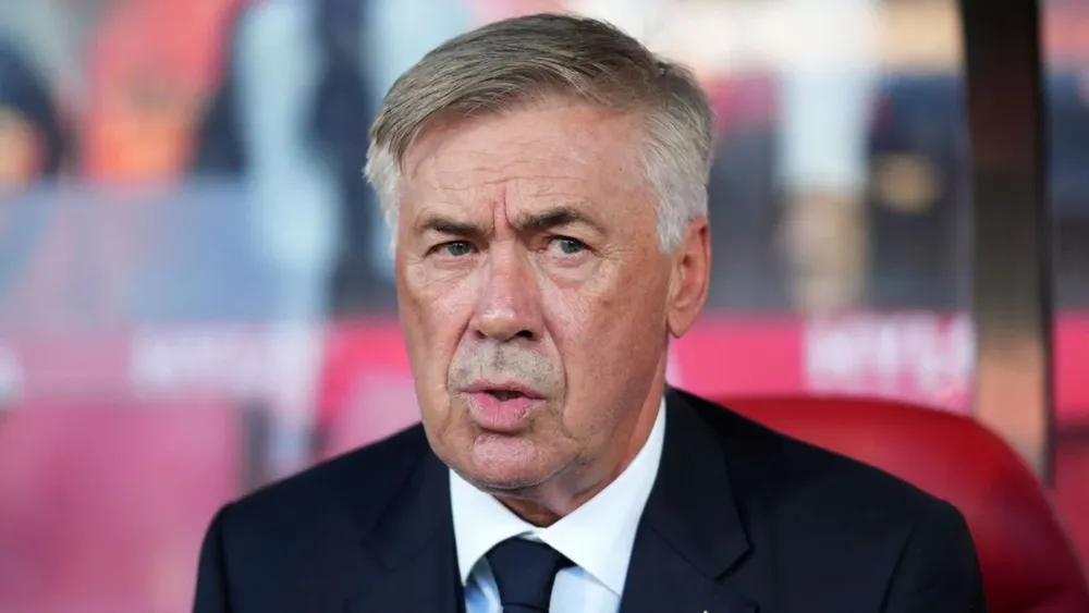 Ancelotti en rueda de prensa.