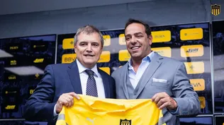 Diego Aguirre e Ignacio Ruglio en Peñarol