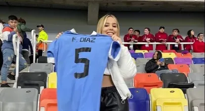 Martina Díaz, pareja de Fabricio Díaz, en el posteo que subió el jugador de la sub 20