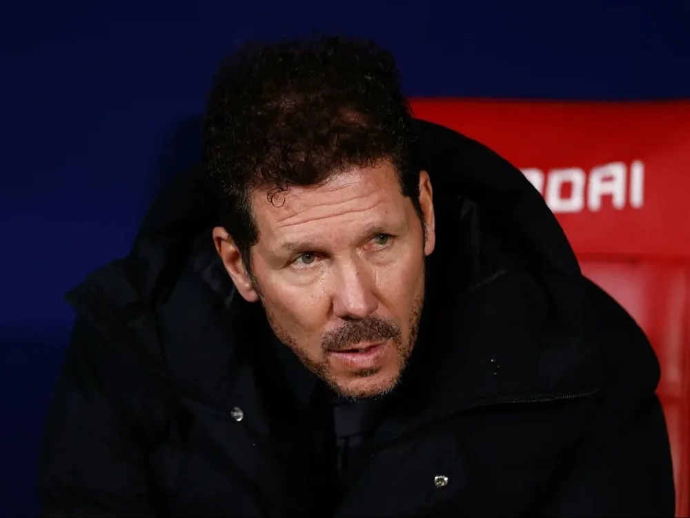 Simeone en rueda de prensa.