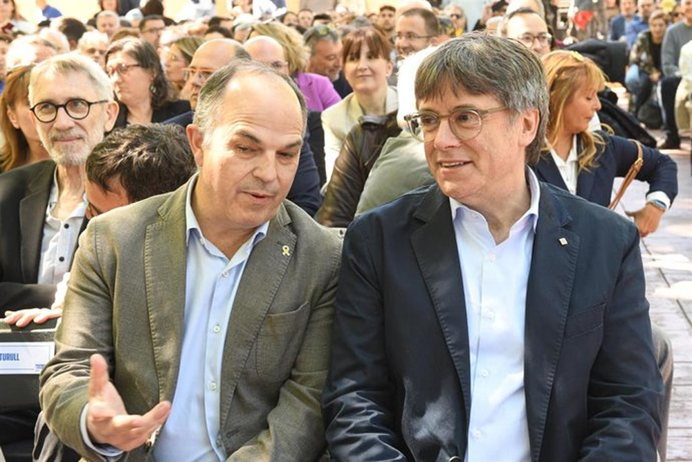 Jordi Turull, secretario general de Junts por Cataluña y Carles Puigdemont.