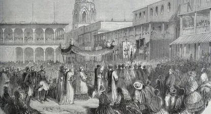 Lima temía perder importancia en la vida del país (grabado de la ciudad a fines de 1839).