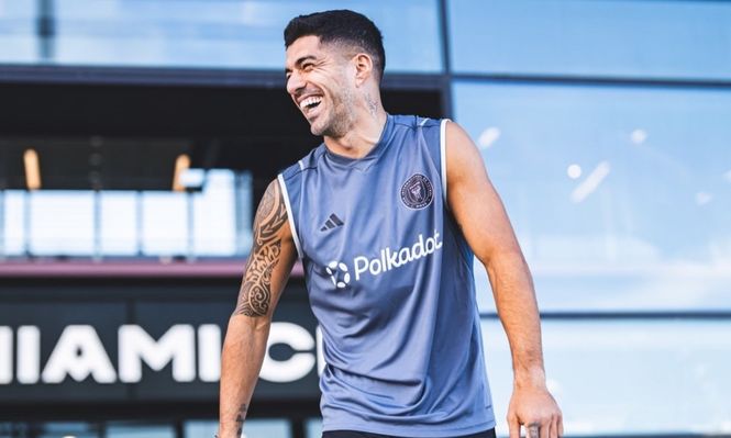 Luis Suárez en la práctica de Inter Miami