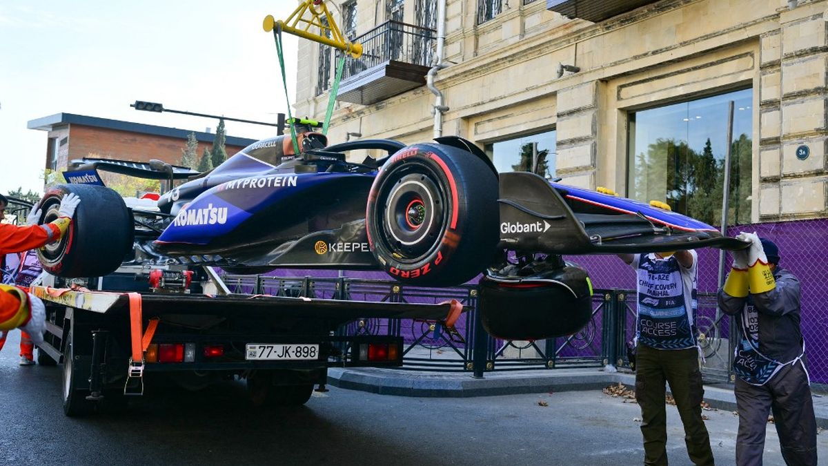 Franco Colapinto chocó en el primer ensayo libre del Gran Premio de Azerbaiyán de Fórmula 1; mirá el video