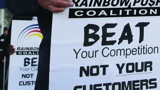 El conocido pastor Jesse Jackson durante una reciente protesta contra United Airlines