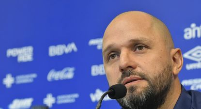 Jadson Viera en su presentación como nuevo técnico de Nacional