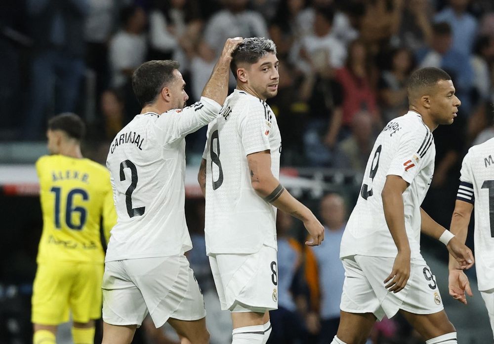 Festejo de Federico Valverde en Real Madrid