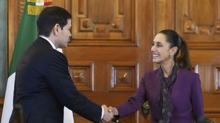 El secretario de Estado de EEUU, Marco Rubio, se reúne con la presidenta de México, Claudia Sheinbaum, en el Palacio Nacional de la Ciudad de México.&nbsp;