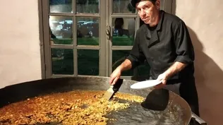 Una de sus paellas, realizada esta semana, al inicio de octubre.