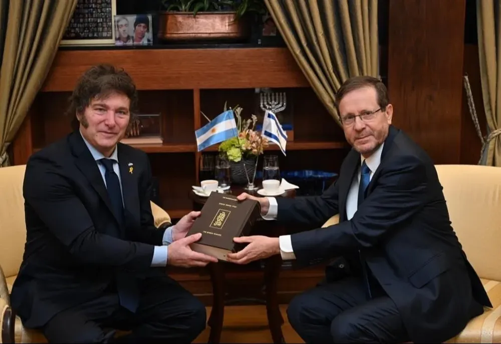 Encuentro de Javier Milei e Isaac Herzog, presidente de Israel