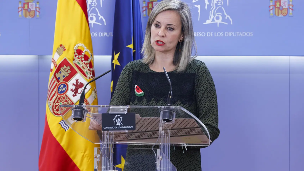 La portavoz de Sumar, Verónica Martínez Barbero, este martes en el Congreso. EFE
