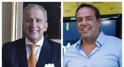El expresidente de Peñarol, Juan Pedro Damiani, y el actual, Ignacio Ruglio