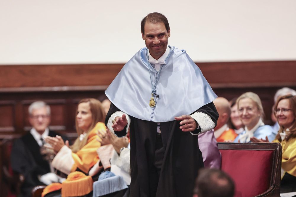 Rafa Nada recibe el honoris causa de la Universidad de Salamanca. EFE