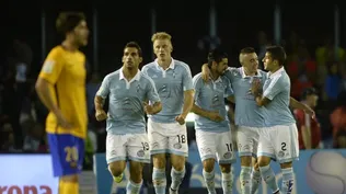 Celta celebró con todo este triunfo ante Barcelona