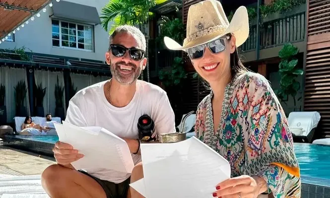 Pampita en la previa del evento