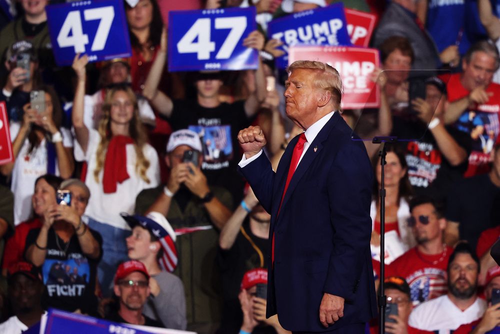 Trump en un acto de campaña en Pennsylvania el 17 de agosto