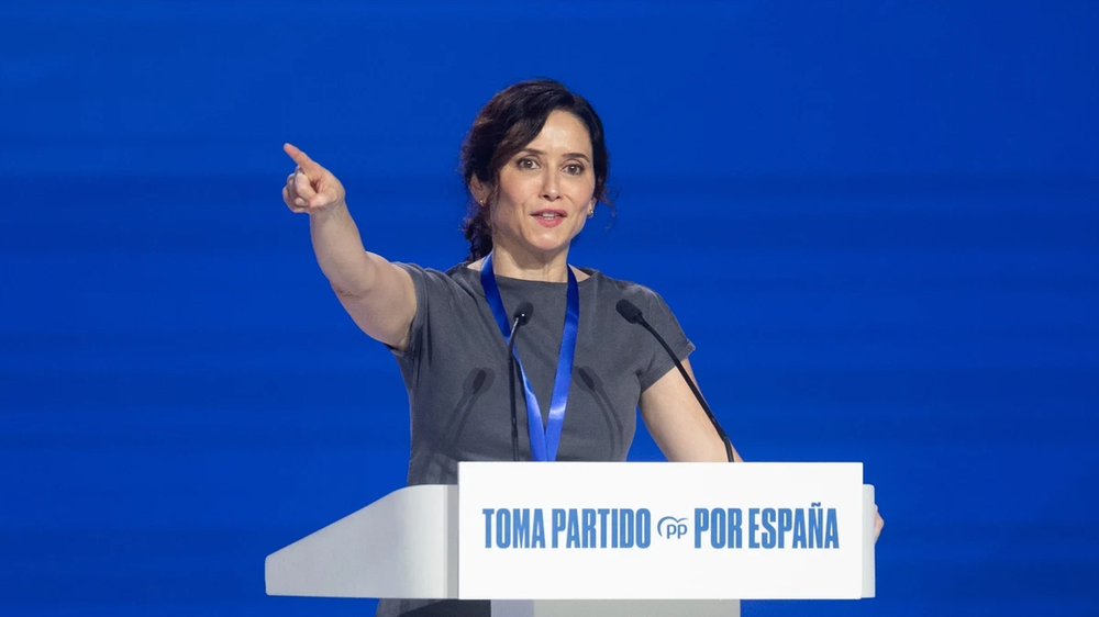 Isabel Díaz Ayuso, este domingo en el Congreso del PP en Madrid.