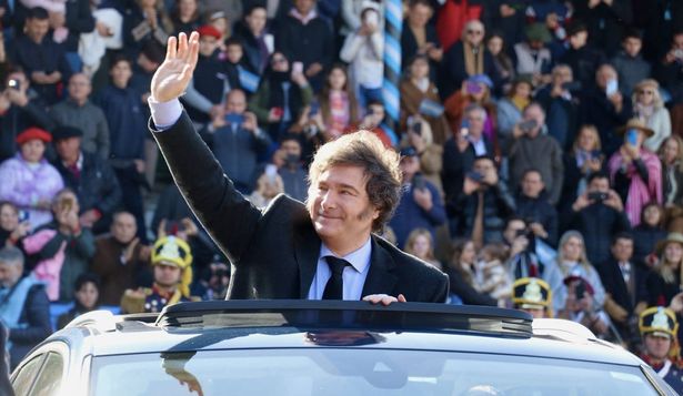 La llegada de Javier Milei a La Rural.