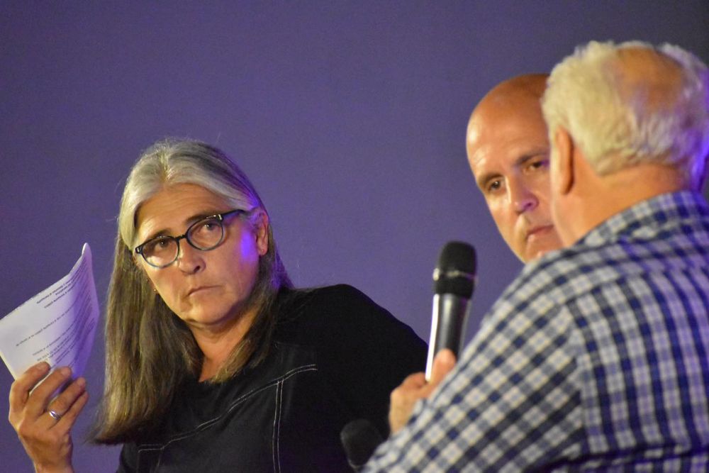 20250319 Lucía Etcheverry, Francisco Legnani y Víctor Rossi en conversatorio sobre transporte y obras en Canelones