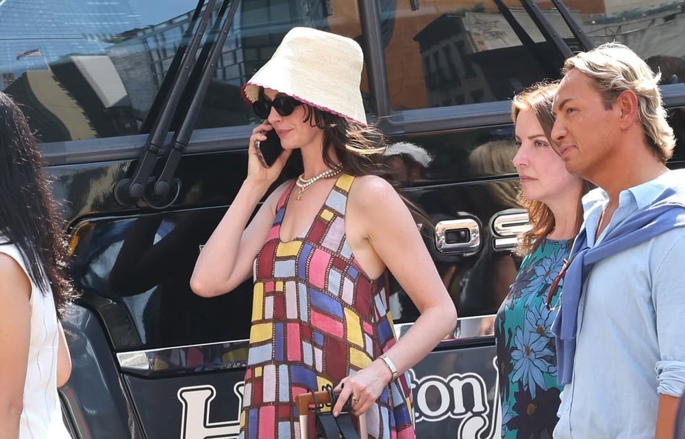 Anne Hathaway en el rodaje de El diablo viste a la moda 2