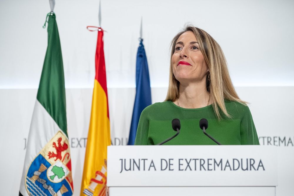 La presidenta de la Junta de Extremadura, María Guardiola