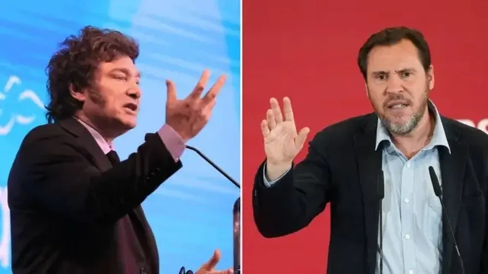 Presidente de rgentina, Javier Milei, y ministro de Transporte de España, Oscar Puente.