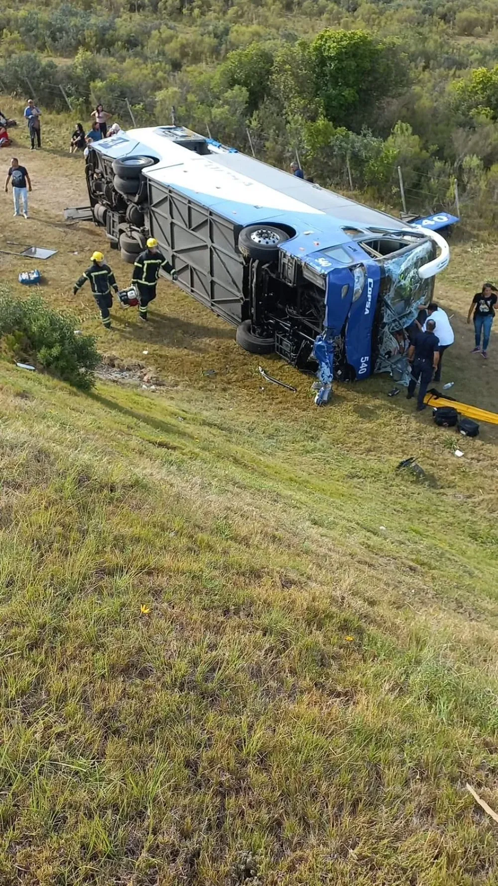 Así quedó el ómnibus de Copsa