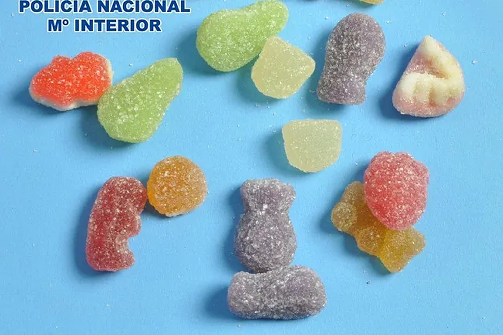 Gominolas impregnadas con droga