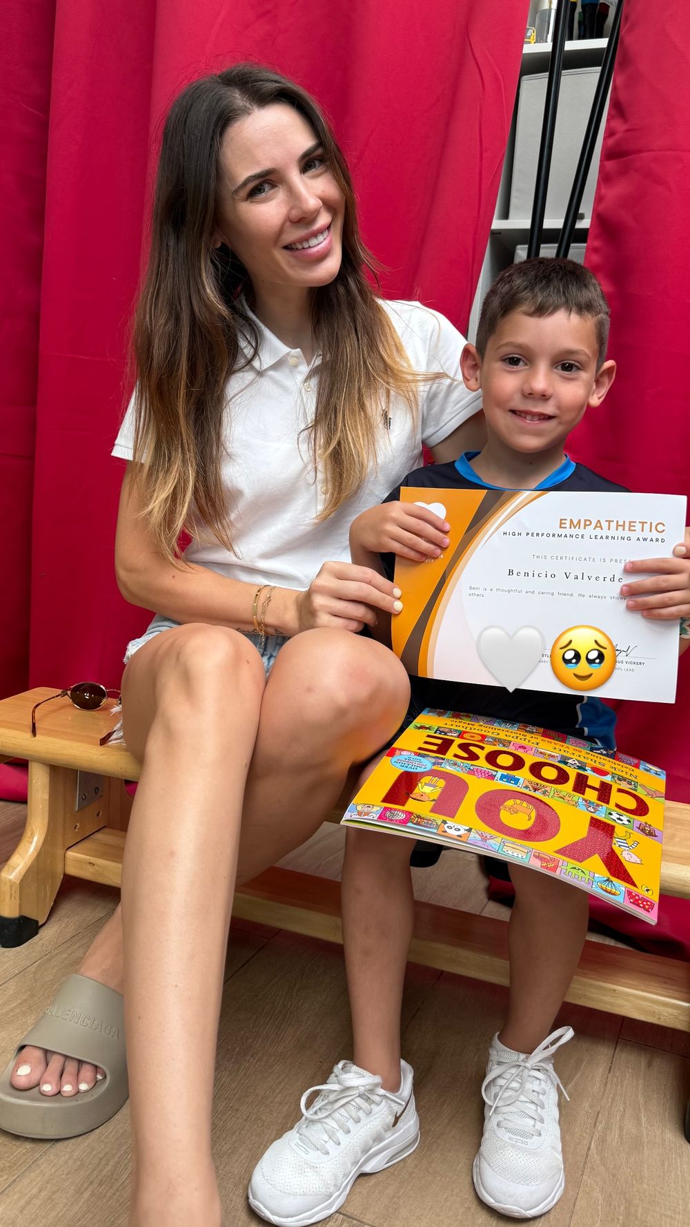 Mina Bonino destacó un premio que recibió Benicio, el mayor de sus dos hijos.