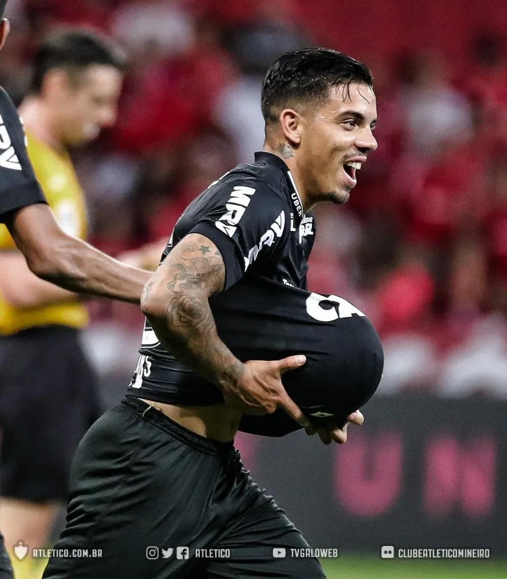 El festejo de David Terans en su primer gol para Atlético Mineiro