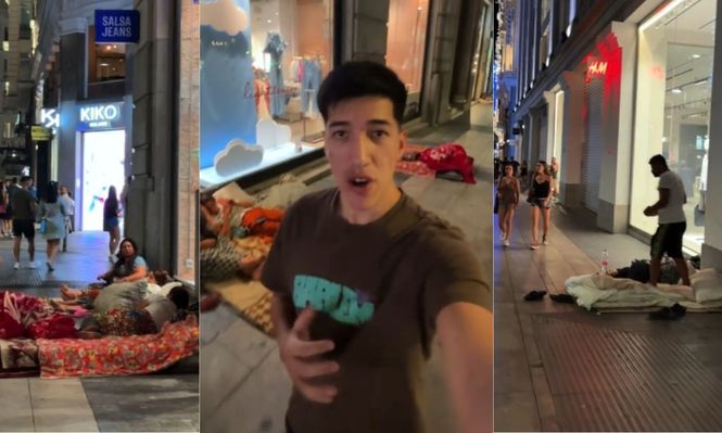 VIDEO | ¿Deberían hacer algo?: polémica por la reacción de un influencer argentino al recorrer la Gran Vía de Madrid