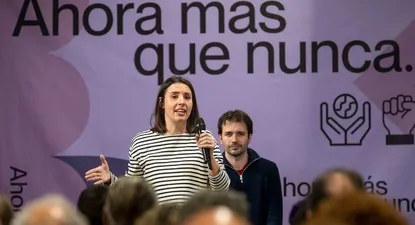 La candidata a las elecciones europeas por Podemos Irene Montero, durante la presentación de su candidatura