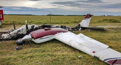 Avioneta incendiada