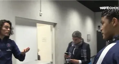 Thiago Silva le recriminó en broma a Cavani