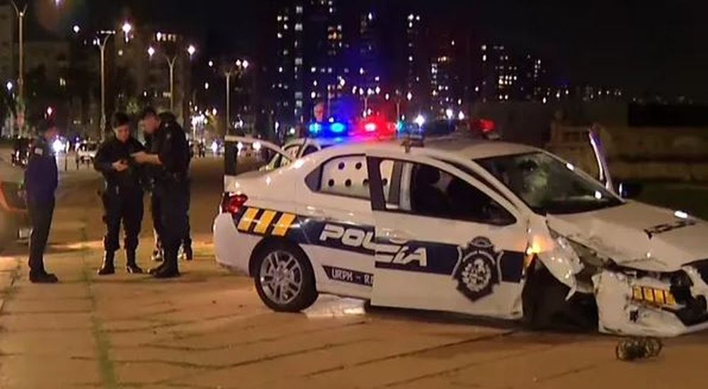 Siniestro de patrullero en la rambla de Ciudad Vieja