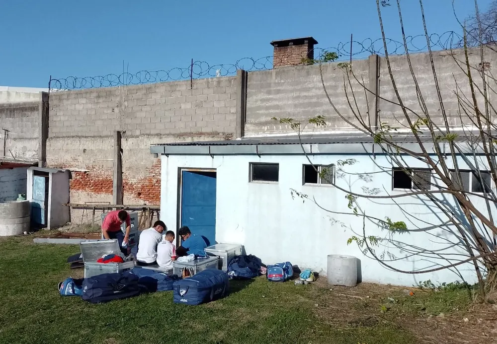 El vestuario de los visitante en Belvedere