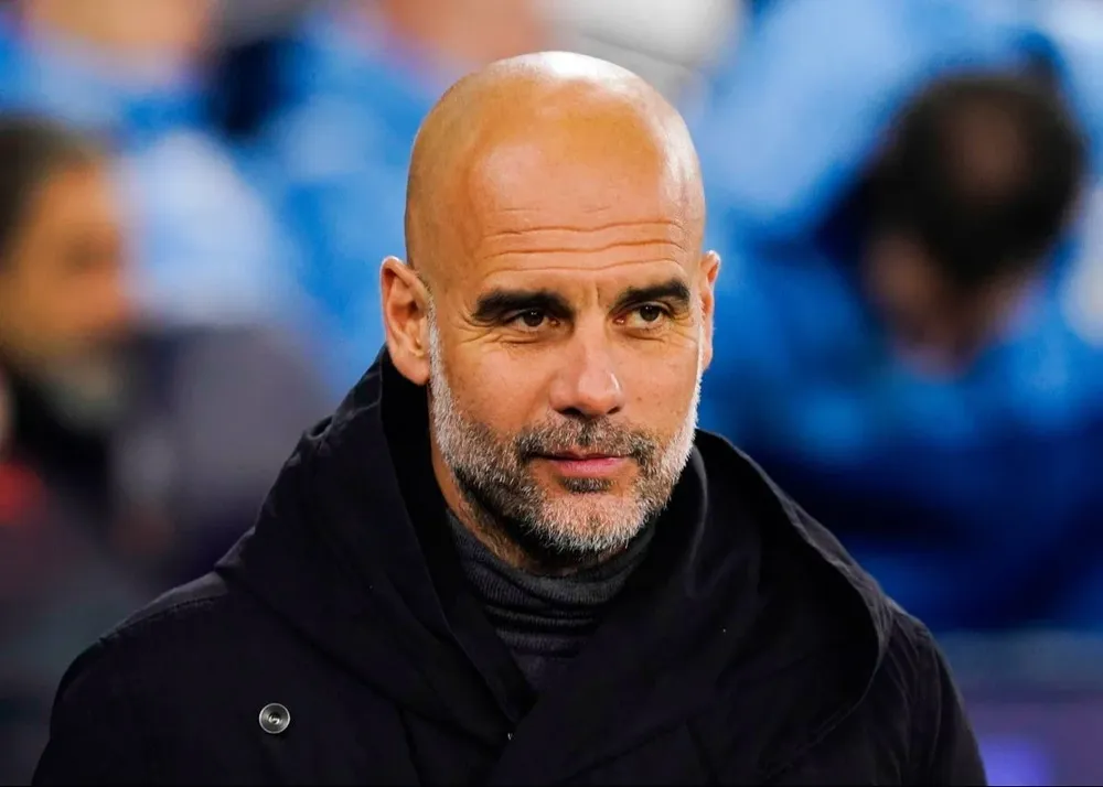 Guardiola en rueda de prensa.